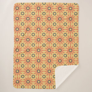 Retro Orange & Black Niedliches Abstraktes Blumenm Sherpadecke
