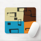 Retro Orange, Blau, Braun, Creme Abstrakt Art Mousepad (Mit Mouse)