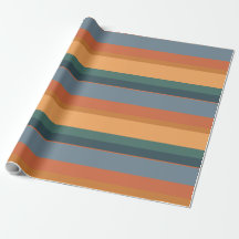 Retro orange-blaue Streifen-Geschenkpapier