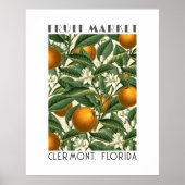 Retro Orange Blossom Fruchtmarkt Poster (Vorne)