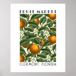 Retro Orange Blossom Fruchtmarkt Poster
