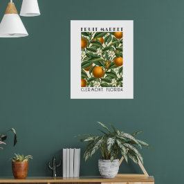 Retro Orange Blossom Fruchtmarkt Poster