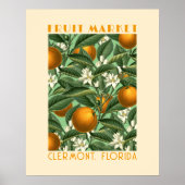 Retro Orange Blossom Fruchtmarkt Poster (Vorne)