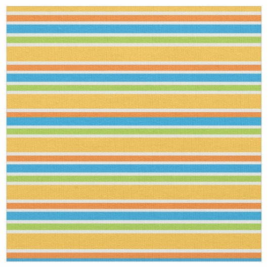 Retro Orange Blue Green Niedlich farbenfroh gestre Stoff (Nahaufnahme)