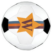 Retro Orange Blue Strip und Star Custom Monogram Fußball (Gedreht)