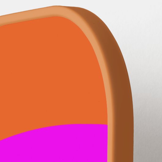 Retro Orange Blue und Magenta mit Namen Pickleball Schläger (Linke Seite)