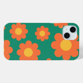 Retro Orange-Blume Case-Mate iPhone Hülle (Rückseite (Horizontal))
