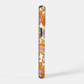 Retro Orange Blume iPhone Case 15 Hülle (Rechte Seite)