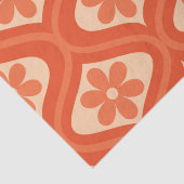 Retro Orange Blume Pattern auf der Mitte des Jahrh Seidenpapier (Detail)