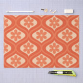 Retro Orange Blume Pattern auf der Mitte des Jahrh Seidenpapier (Handwerk)