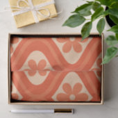 Retro Orange Blume Pattern auf der Mitte des Jahrh Seidenpapier (Geschenk)