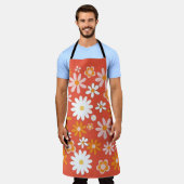 Retro Orange Blume Power Küche Schürze (Getragen)