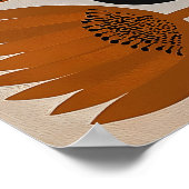 Retro-Orange-Blumenmuster im Stil der Mitte des 20 Poster (Ecke)