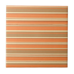 Retro Orange Brauner Streifen Mid-Century Modern Fliese