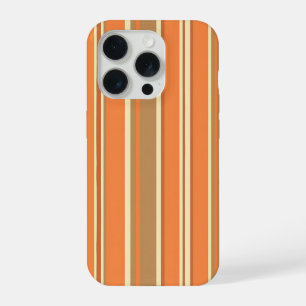 Retro Orange Brauner Streifen Mid-Century Modern iPhone 15 Pro Hülle