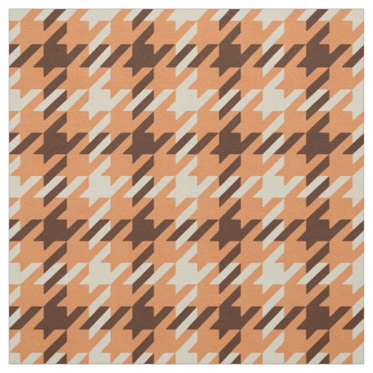 Retro orange-braunes Houndstooth-Karomuster Stoff (Muster)