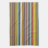 Retro Orange Brown Aqua Gelbe Streifen der 70er Ja Geschirrtuch (Vertikal)