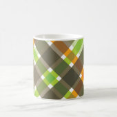 Retro Orange Brown Green Karierte Tasse (Mittel)
