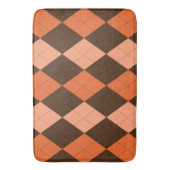 Retro Orange & Brown Raute Herbst Badematte (Vorderseite Vertikal)