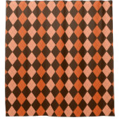 Retro Orange & Brown Raute Herbst Duschvorhang (Vorderseite)