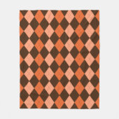 Retro Orange & Brown Raute Herbst Fleecedecke (Vorderseite)