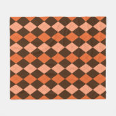 Retro Orange & Brown Raute Herbst Fleecedecke (Vorderseite (Horizontal))