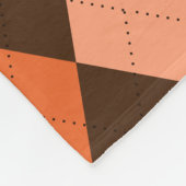 Retro Orange & Brown Raute Herbst Fleecedecke (Ecke)