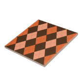 Retro Orange & Brown Raute Herbst Fliese (Seite)