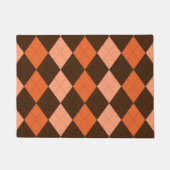 Retro Orange & Brown Raute Herbst Fußmatte (Vorderseite)