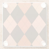 Retro Orange & Brown Raute Herbst Glasuntersetzer (Rückseite)