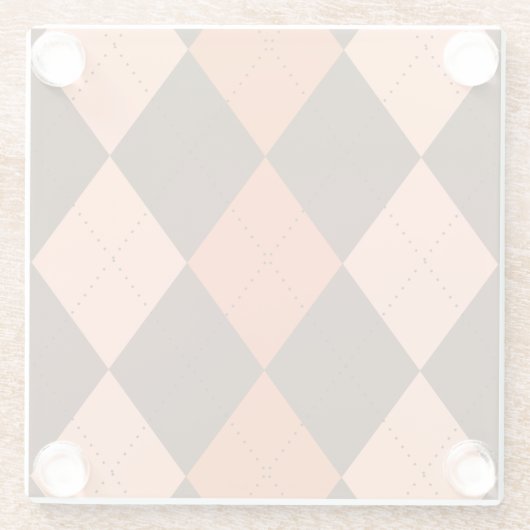 Retro Orange & Brown Raute Herbst Glasuntersetzer (Rückseite)