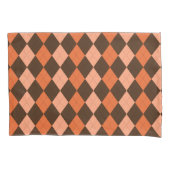 Retro Orange & Brown Raute Herbst Kissenbezug (Vorderseite-Links)