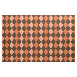 Retro Orange & Brown Raute Herbst Stoff