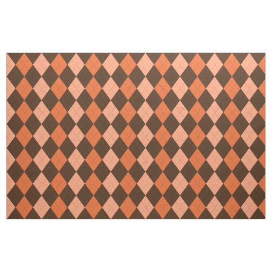 Retro Orange & Brown Raute Herbst Stoff (Fat Quarter (45,7 x 55,9 cm))