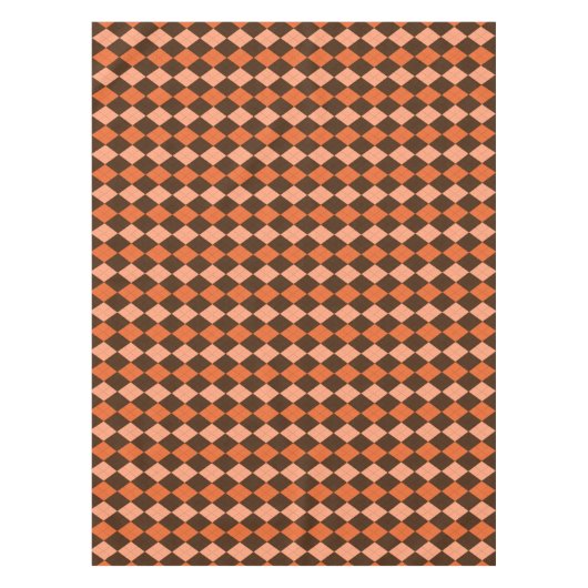 Retro Orange & Brown Raute Herbst Tischdecke (Vorderseite)