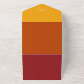 Retro Orange Burgundy QR Code Wedding All In One Einladung (Außenbereich)