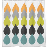 Retro Orange, Chartreuse, Aqua-mutiger Duschvorhang (Vorderseite)