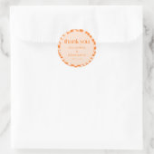 Retro Orange Check Custom Wedding Thank You Runder Aufkleber (Tasche)