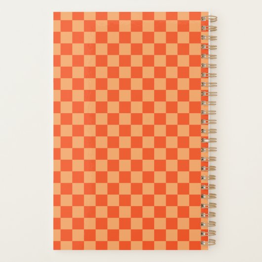 Retro Orange Checkerboard 2026 Planer (Rückseite)