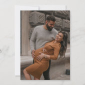 Retro Orange Checkerboard Baby Dusche Foto Einladung (Rückseite)