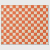 Retro Orange Checkerboard Geschenkpapier (Flach)