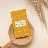 Retro Orange Checkered Stripes Trendy Boho Spaß Visitenkarte