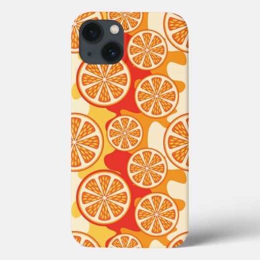 Retro Orange Citrus Muster Case-Mate iPhone Hülle (Rückseite)