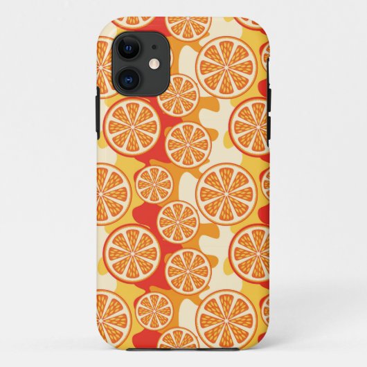 Retro Orange Citrus Muster Case-Mate iPhone Hülle (Rückseite)