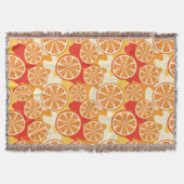 Retro Orange Citrus Muster Decke (Vorderseite)