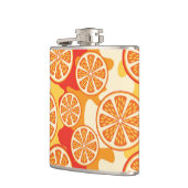 Retro Orange Citrus Muster Flachmann (Links)