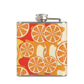 Retro Orange Citrus Muster Flachmann (Rückseite)