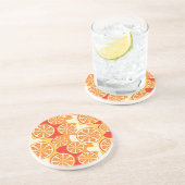 Retro Orange Citrus Muster Getränkeuntersetzer (Seite)