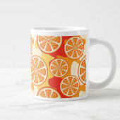 Retro Orange Citrus Muster Jumbo-Tasse (Rechts)