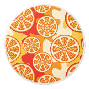 Retro Orange Citrus Muster Keramikknauf